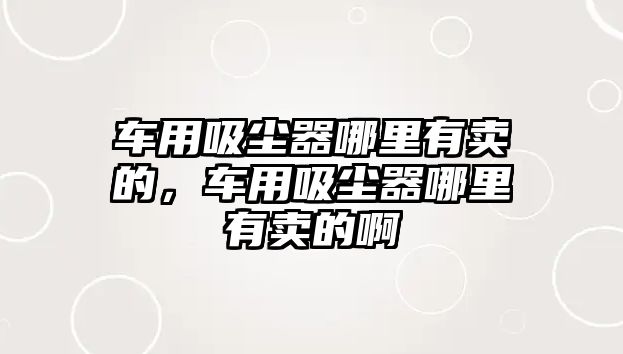 車用吸塵器哪里有賣的，車用吸塵器哪里有賣的啊