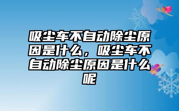 吸塵車不自動(dòng)除塵原因是什么，吸塵車不自動(dòng)除塵原因是什么呢