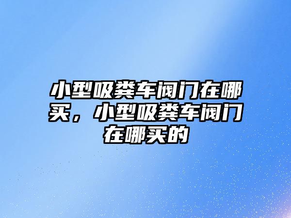 小型吸糞車閥門在哪買，小型吸糞車閥門在哪買的