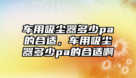 車用吸塵器多少pa的合適，車用吸塵器多少pa的合適啊