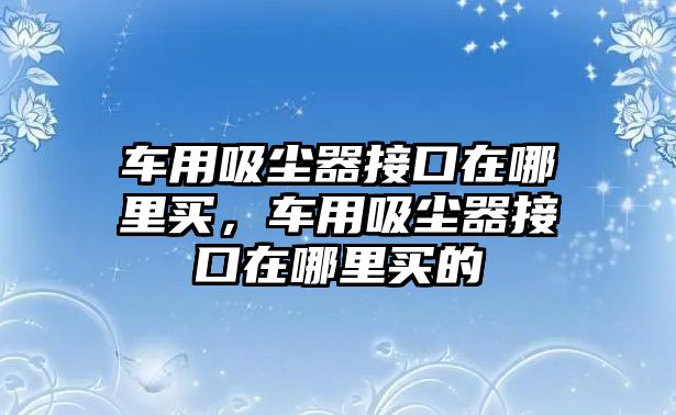 車用吸塵器接口在哪里買，車用吸塵器接口在哪里買的