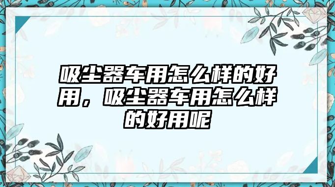 吸塵器車用怎么樣的好用，吸塵器車用怎么樣的好用呢