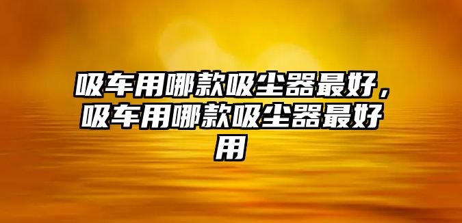 吸車用哪款吸塵器最好，吸車用哪款吸塵器最好用