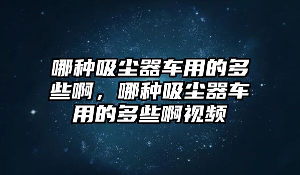 哪種吸塵器車用的多些啊，哪種吸塵器車用的多些啊視頻