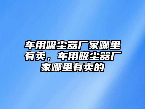 車用吸塵器廠家哪里有賣，車用吸塵器廠家哪里有賣的