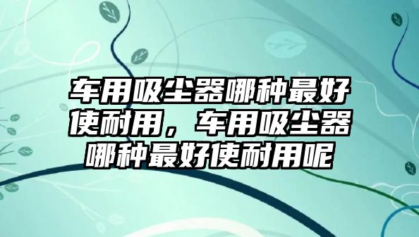 車用吸塵器哪種最好使耐用，車用吸塵器哪種最好使耐用呢