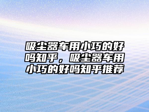 吸塵器車用小巧的好嗎知乎，吸塵器車用小巧的好嗎知乎推薦