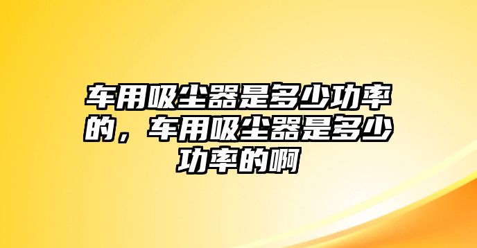 車用吸塵器是多少功率的，車用吸塵器是多少功率的啊