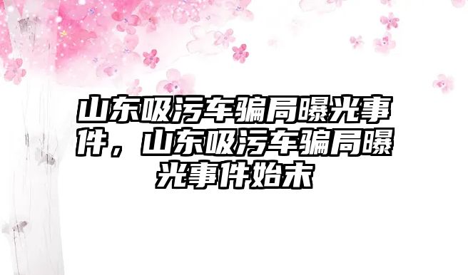 山東吸污車騙局曝光事件，山東吸污車騙局曝光事件始末