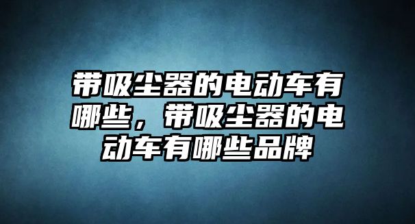 帶吸塵器的電動(dòng)車有哪些，帶吸塵器的電動(dòng)車有哪些品牌