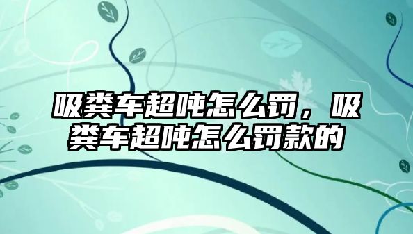 吸糞車超噸怎么罰，吸糞車超噸怎么罰款的