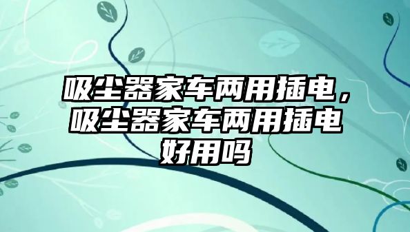 吸塵器家車兩用插電，吸塵器家車兩用插電好用嗎