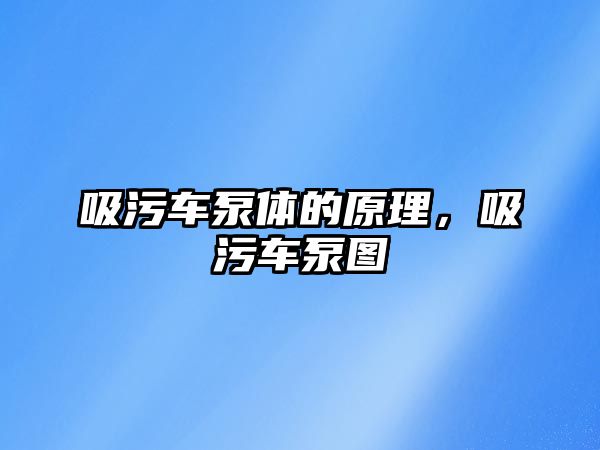 吸污車泵體的原理，吸污車泵圖