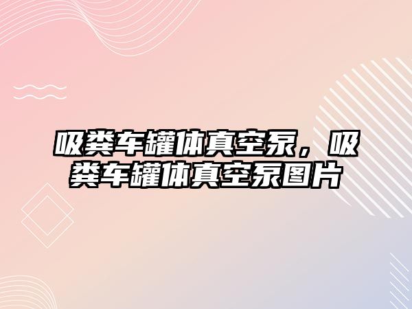 吸糞車罐體真空泵，吸糞車罐體真空泵圖片