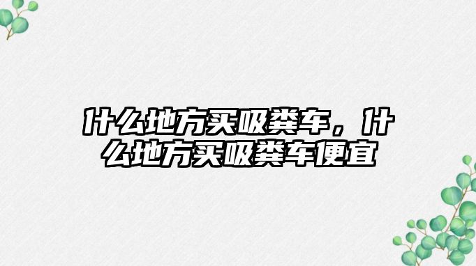 什么地方買吸糞車，什么地方買吸糞車便宜