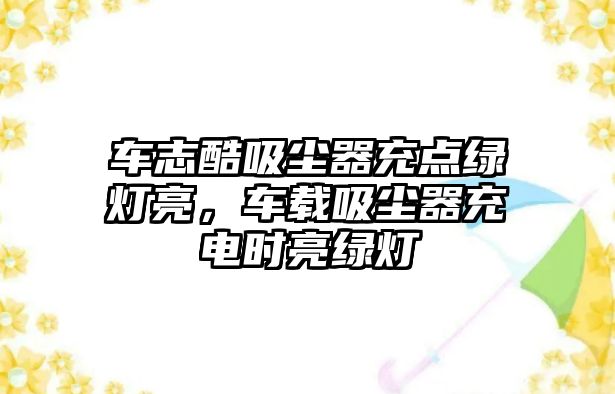 車志酷吸塵器充點綠燈亮，車載吸塵器充電時亮綠燈