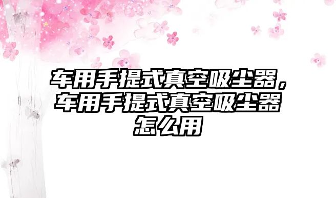 車用手提式真空吸塵器，車用手提式真空吸塵器怎么用