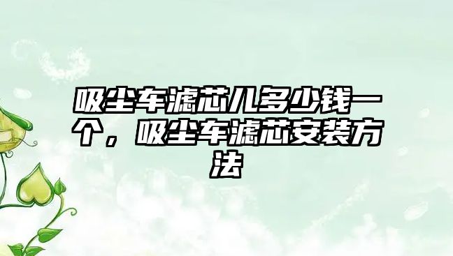 吸塵車濾芯兒多少錢一個(gè)，吸塵車濾芯安裝方法