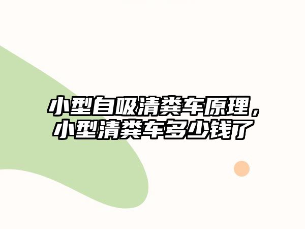 小型自吸清糞車原理，小型清糞車多少錢了