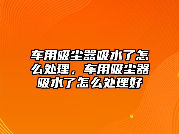 車用吸塵器吸水了怎么處理，車用吸塵器吸水了怎么處理好