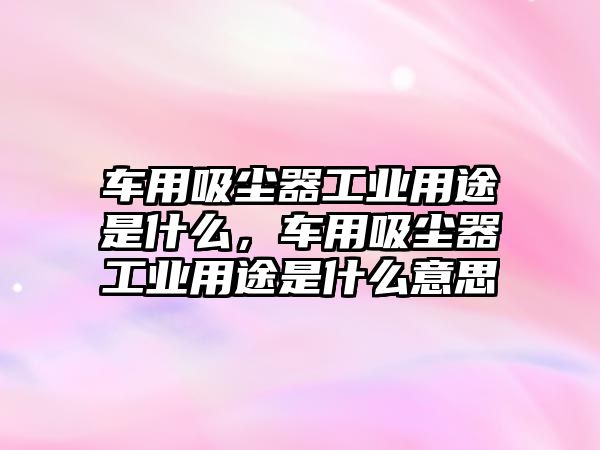 車用吸塵器工業(yè)用途是什么，車用吸塵器工業(yè)用途是什么意思