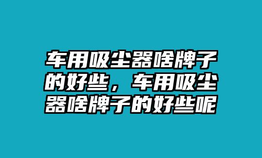 車用吸塵器啥牌子的好些，車用吸塵器啥牌子的好些呢