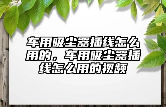 車用吸塵器插線怎么用的，車用吸塵器插線怎么用的視頻