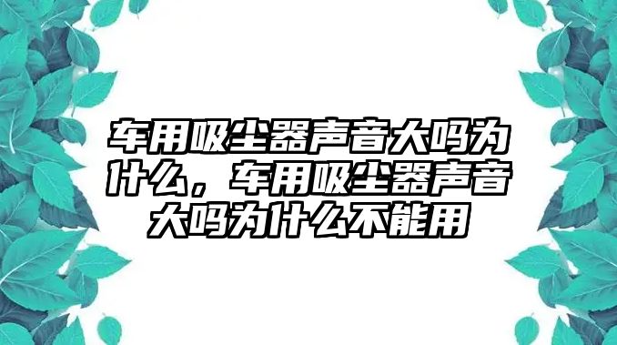 車用吸塵器聲音大嗎為什么，車用吸塵器聲音大嗎為什么不能用