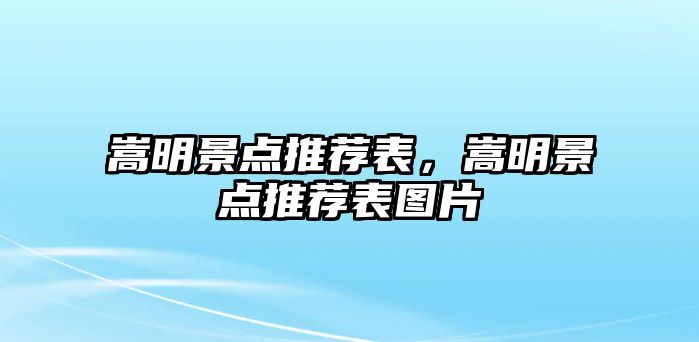 嵩明景點推薦表，嵩明景點推薦表圖片