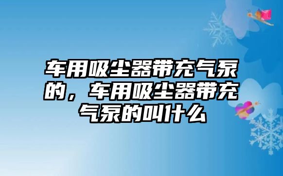 車用吸塵器帶充氣泵的，車用吸塵器帶充氣泵的叫什么