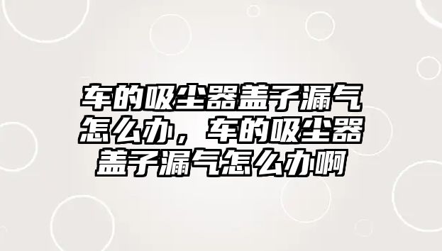 車的吸塵器蓋子漏氣怎么辦，車的吸塵器蓋子漏氣怎么辦啊