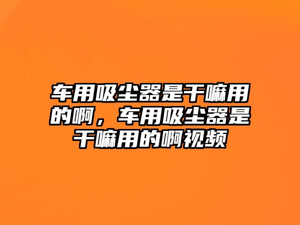 車用吸塵器是干嘛用的啊，車用吸塵器是干嘛用的啊視頻