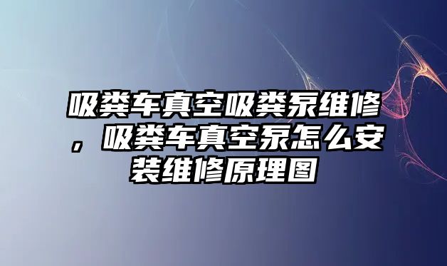 吸糞車真空吸糞泵維修，吸糞車真空泵怎么安裝維修原理圖