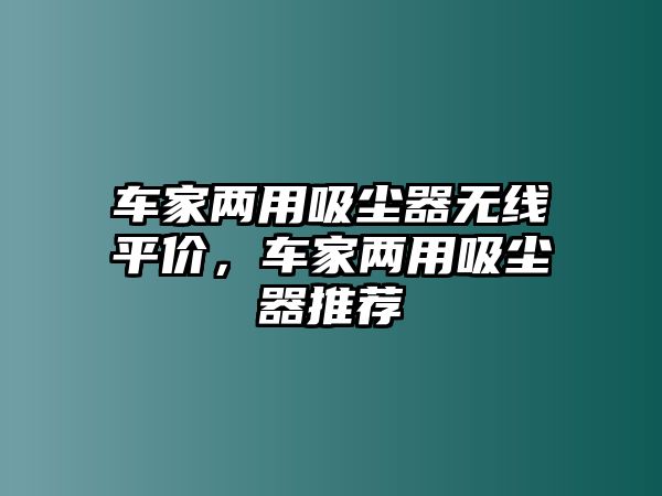 車家兩用吸塵器無線平價，車家兩用吸塵器推薦