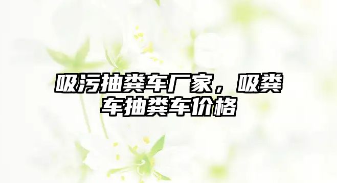 吸污抽糞車廠家，吸糞車抽糞車價格