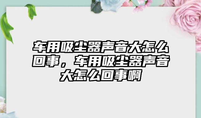 車用吸塵器聲音大怎么回事，車用吸塵器聲音大怎么回事啊