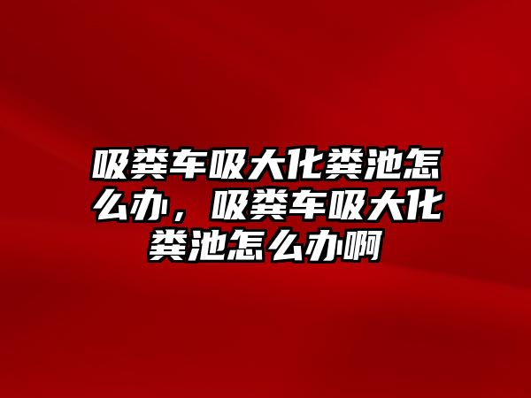 吸糞車吸大化糞池怎么辦，吸糞車吸大化糞池怎么辦啊