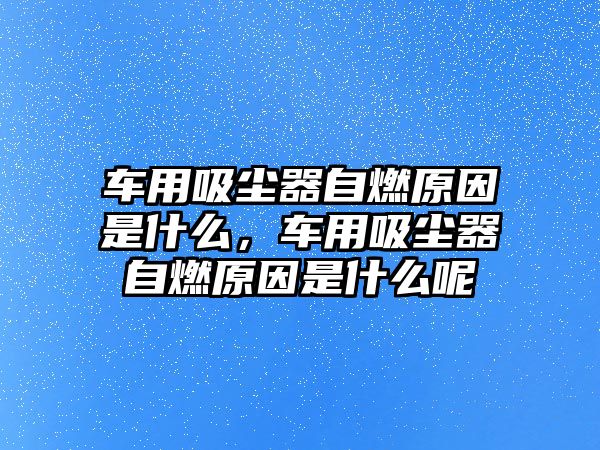 車用吸塵器自燃原因是什么，車用吸塵器自燃原因是什么呢