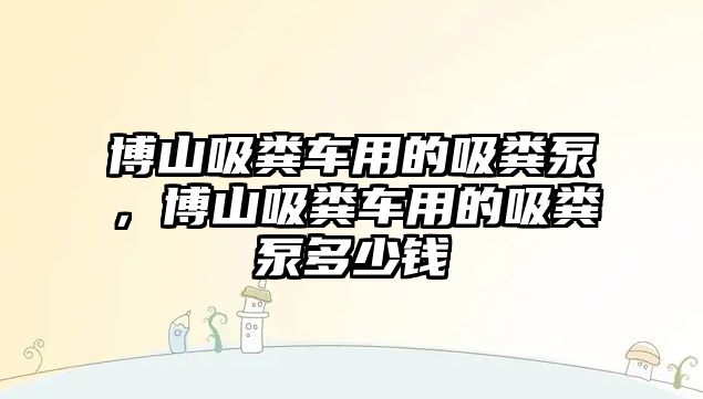 博山吸糞車用的吸糞泵，博山吸糞車用的吸糞泵多少錢