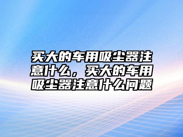 買大的車用吸塵器注意什么，買大的車用吸塵器注意什么問題