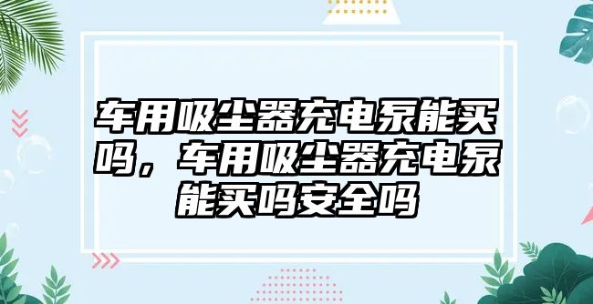 車用吸塵器充電泵能買嗎，車用吸塵器充電泵能買嗎安全嗎