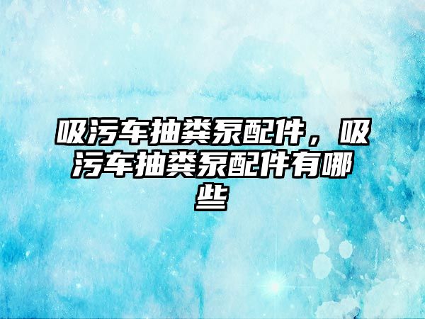 吸污車抽糞泵配件，吸污車抽糞泵配件有哪些