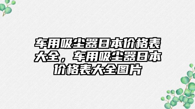 車用吸塵器日本價(jià)格表大全，車用吸塵器日本價(jià)格表大全圖片