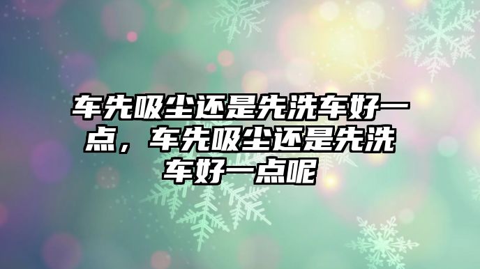 車先吸塵還是先洗車好一點，車先吸塵還是先洗車好一點呢