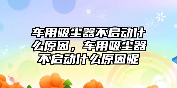 車用吸塵器不啟動(dòng)什么原因，車用吸塵器不啟動(dòng)什么原因呢